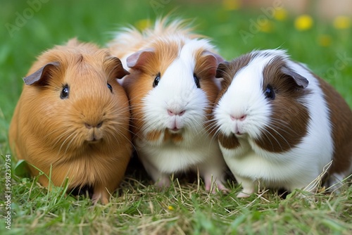 A family of guinea pigs playing togethe © Dan