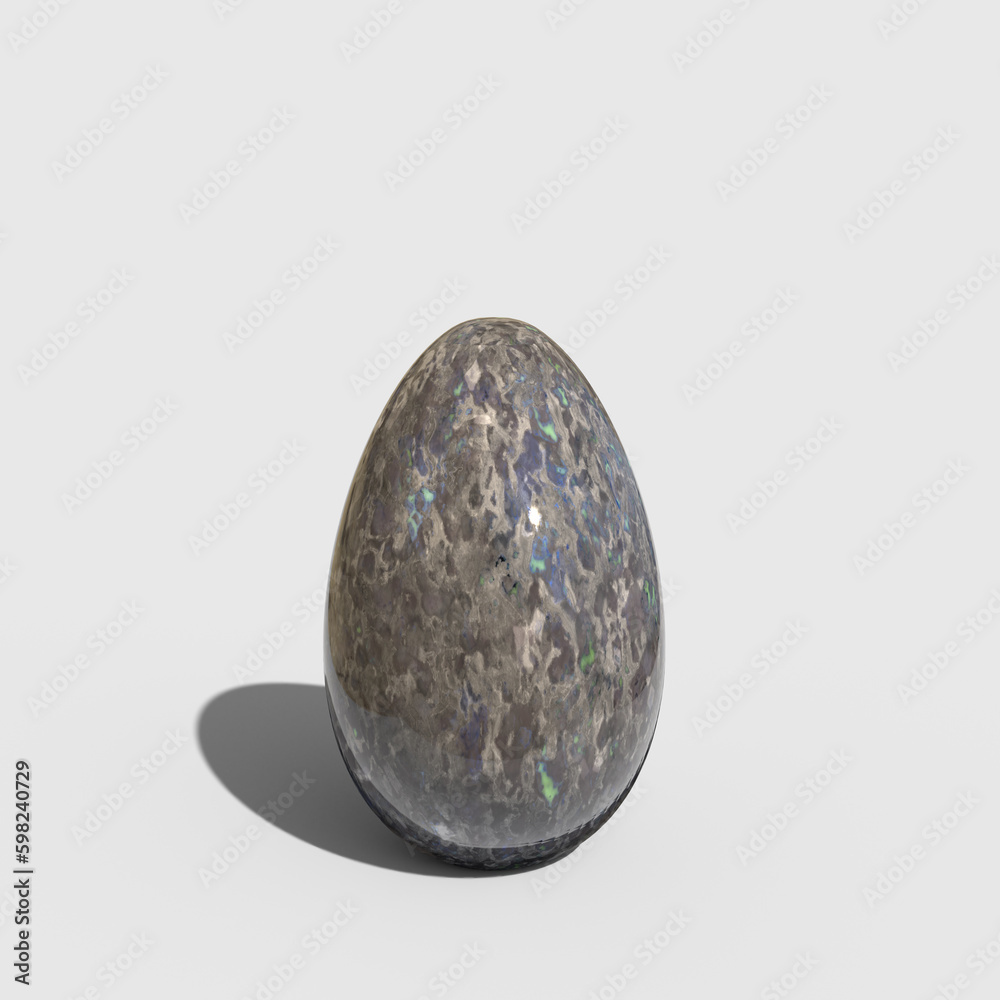 Egg Shaped Rock Standing In Clear White Background Egg Shaped Rock Standing In Clear White Background