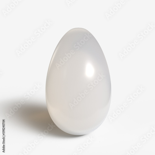 Glass Egg Standing In Clear White Background