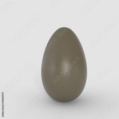 Rock Egg Standing In Clear White Background