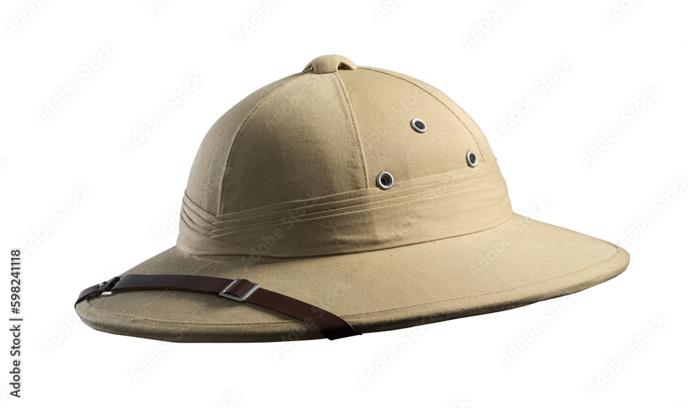 Safari hat isolated on the white background - obrazy, fototapety, plakaty 