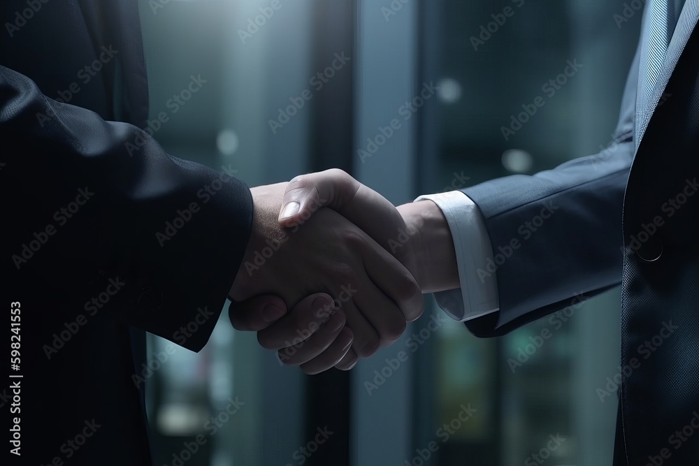 Businessmen making handshake with partner, greeting, dealing, merger and acquisition, business cooperation concept, for business, finance and investment background, business people shaking hands