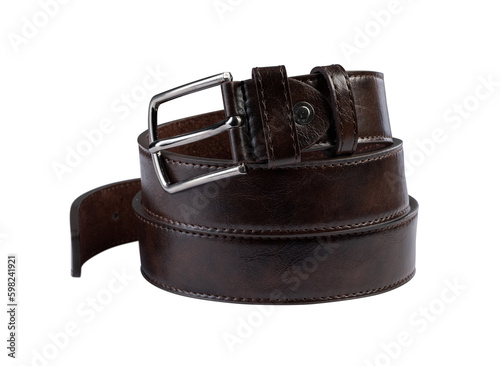 Canvas Print brown leather belt isolated
