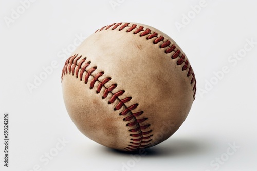 Baseball isolated on white. Generative AI