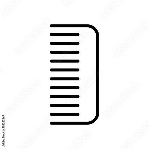 Comb outline vector icon isolated on white background. Comb line icon for web, mobile and ui design.