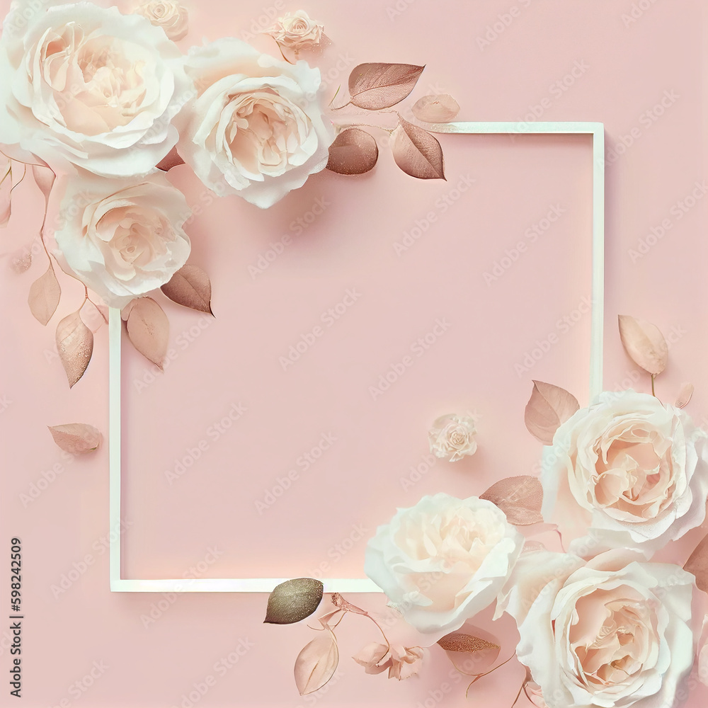 roses in soft pink color wedding design background