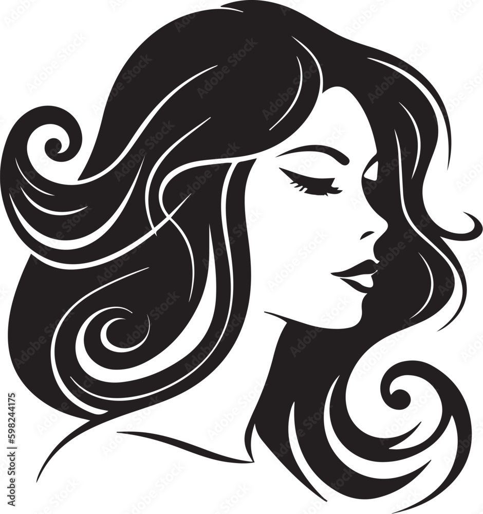 Beauty face vector illustration. Vector logo design for beauty salon or hair salon or cosmetic design