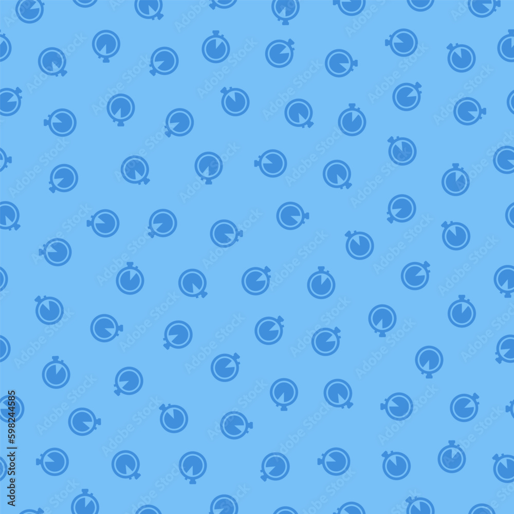 Blue seamless pattern with stopwatch