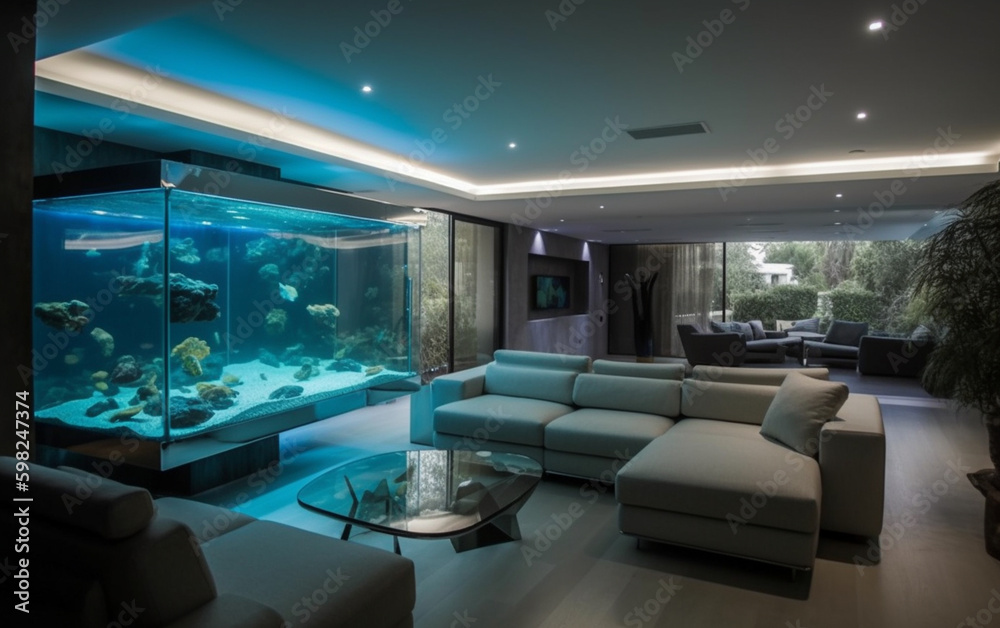 Modern living room, Generative AI Modern living room, Generative AI