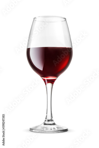 Red wine in a glass isolated. Transparent PNG image.