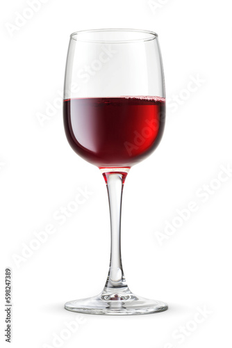 Red wine in a glass isolated. Transparent PNG image.