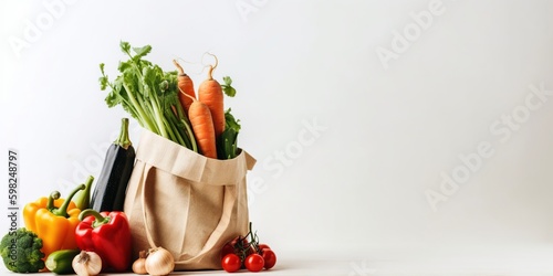 vegetables on a white background. Generative AI