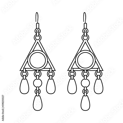 Earrings icon vector. jewelry illustration sign. bijouterie symbol or logo.