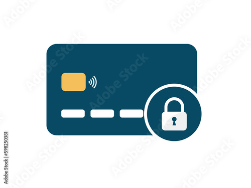 Blocked credit card icon. Credit or debit card blocking. Plastic bank card problem. flat vector illustration