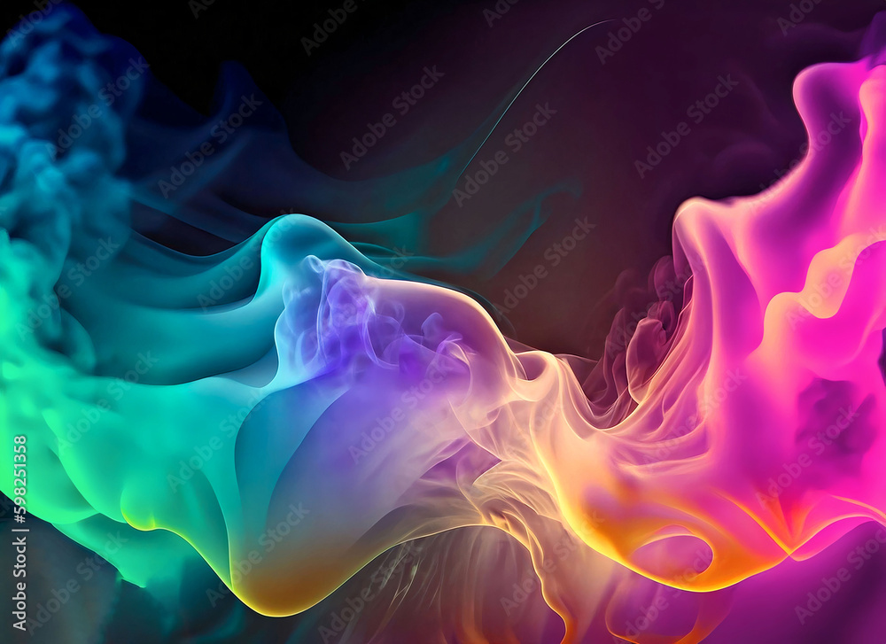 smooth vibrant color smoke with dark background