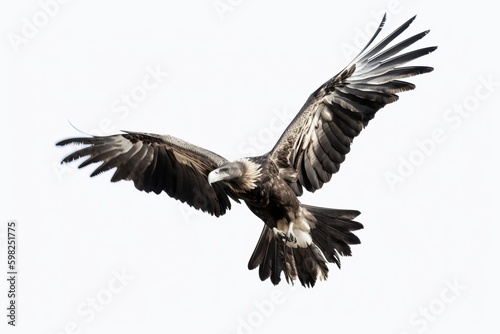 A bird in flight against a white backgroun