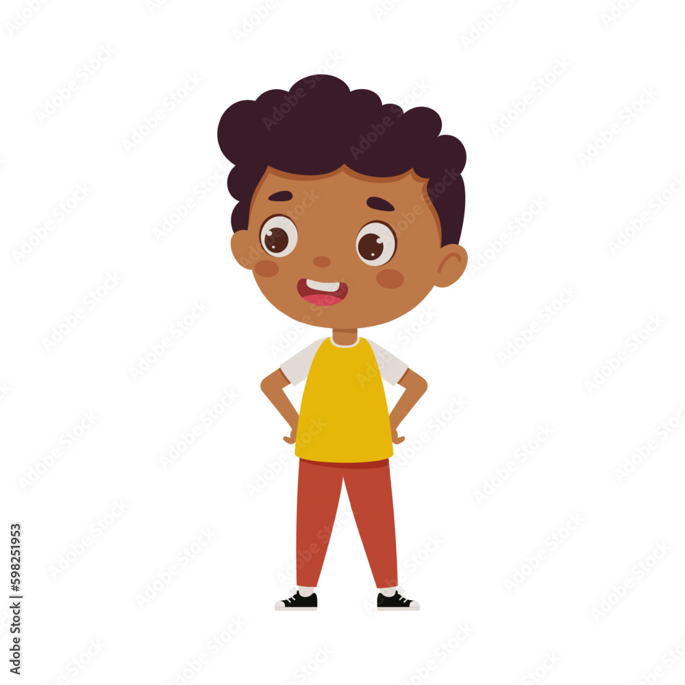 Cute cartoon little boy. Little schoolboy character. Vector illustration Cute cartoon little boy. Little schoolboy character. Vector illustration