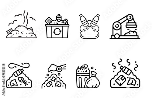 Garbage disposal icon, Vector and Illustration.