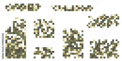 Pixel mosaic. Pixel decay illustration. Falling pixels. Abstract background.