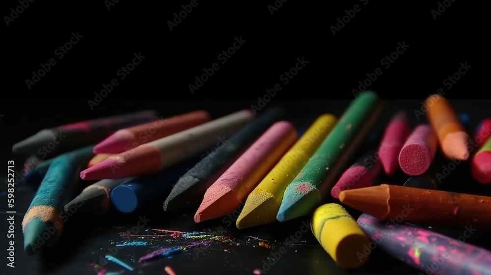 Obraz premium colors with black background Generative AI
