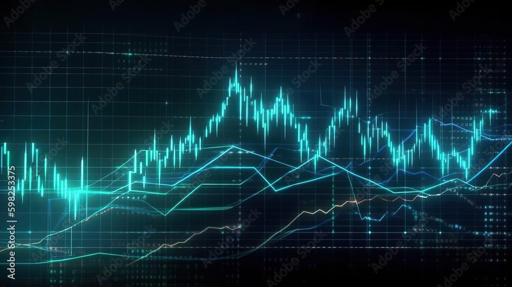 Growth graph and progress of business and analyzing financial data. - AI Generative
