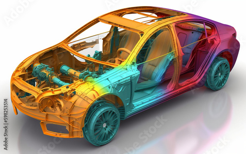 Car finite elements analysis. Genrative AI