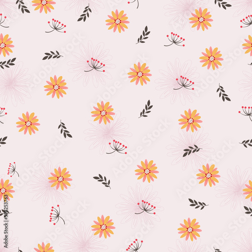 Vector floral seamless pattern. colorful small flowers. ditsy prints. suitable for fashion and textile print