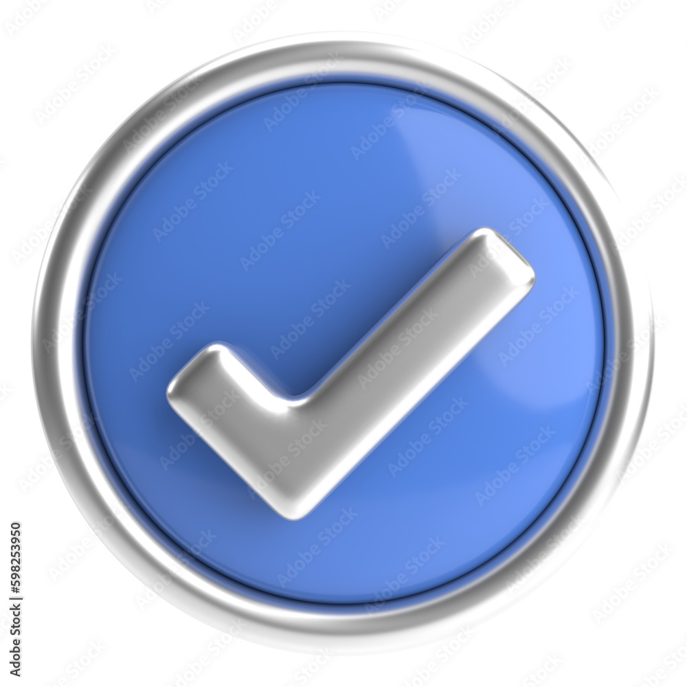 3D checkbox. Check mark. 3D illustration. 3D checkbox. Check mark. 3D illustration.