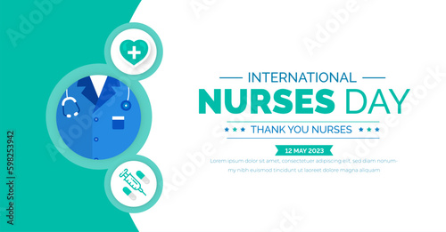 International Nurses Day background or banner design template celebrated in 12 may.