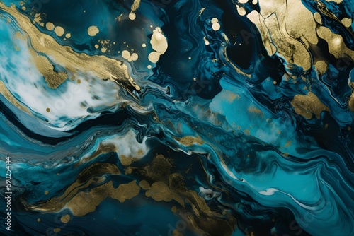 Abstract Ocean Art Pattern Background. Generative AI