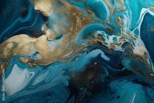Abstract Ocean Art Pattern Background. Generative AI