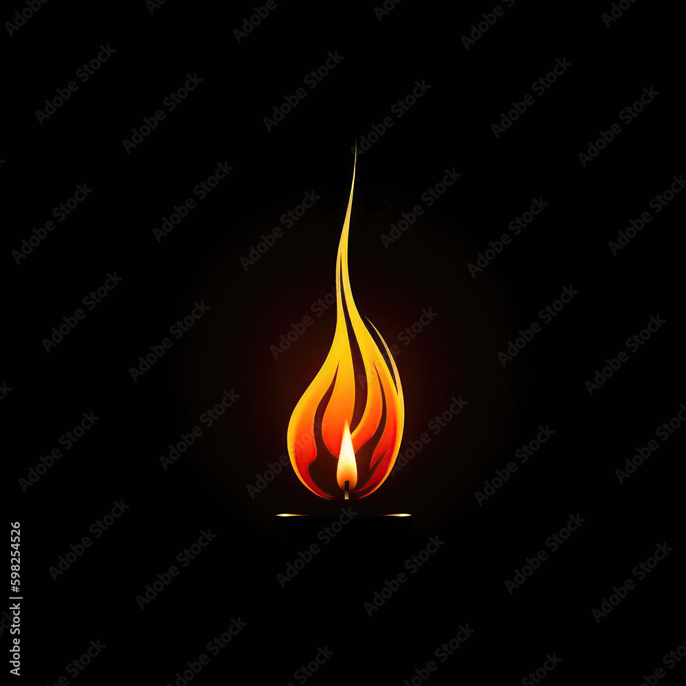 Minimalist Image Of Candle Flame Logo. Generative AI Minimalist Image Of Candle Flame Logo. Generative AI