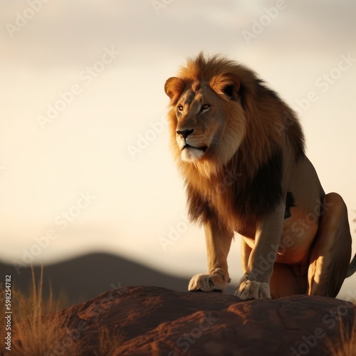 Lions in African Serengeti Cinematic Lighting Lions mane  aslan lion king beautiful lion