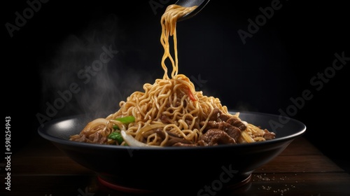Assorted Chow mein on plate