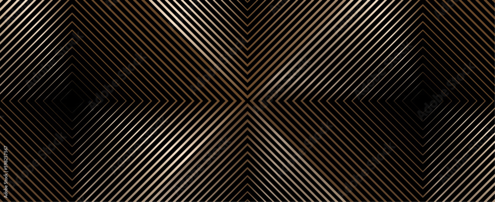 Premium background design with digital line pattern  in gold colour. Vector horizontal golden texture template for business banner, formal invitation, luxury voucher, prestigious gift certificate