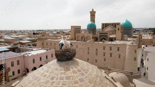 Aerial view of historic center of Bukhara city in Uzbekistan  photo