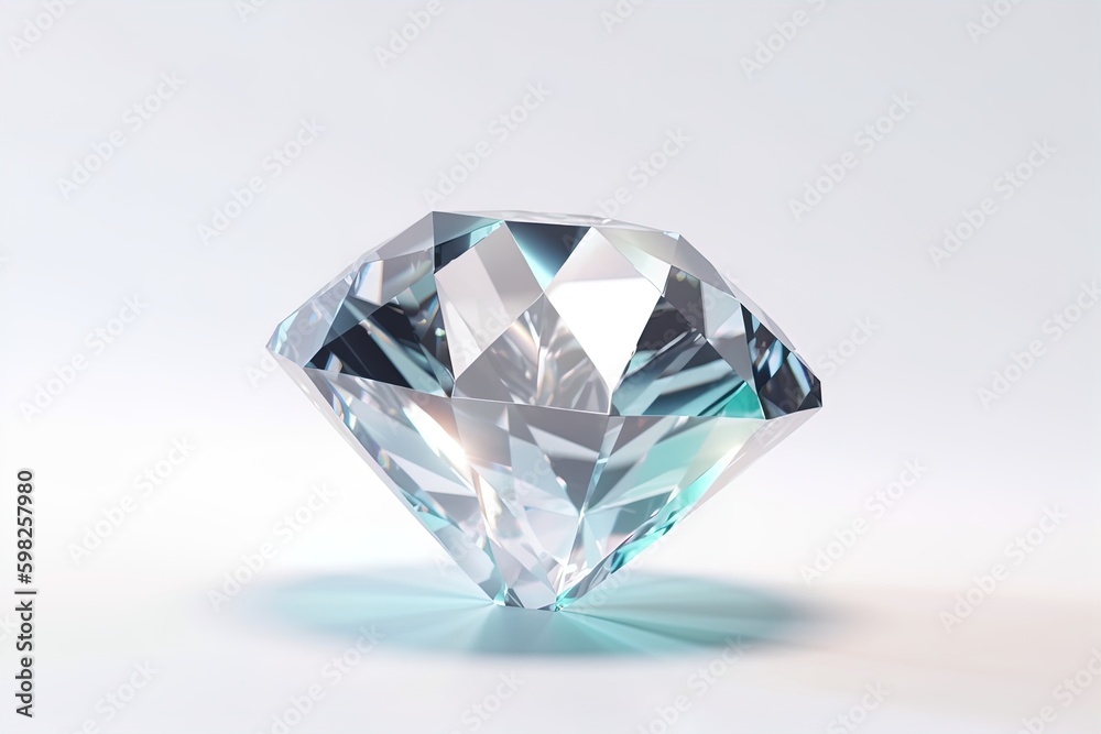 Transparent clean diamond 3d render with reflections on isolated background Transparent clean diamond 3d render with reflections on isolated background