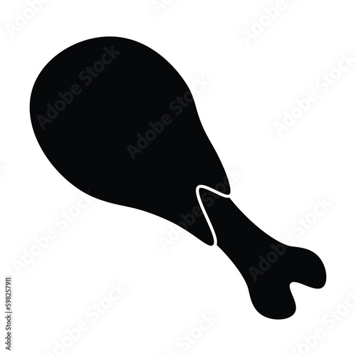 chicken drumstick icon, chicken vector, drumstick illustration