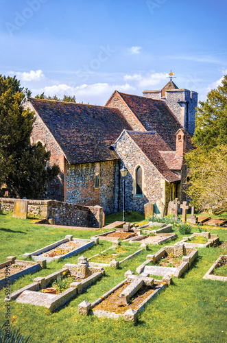 Obraz na płótnie St Martin's Church in Canterbury, the first church founded in England. w salonie