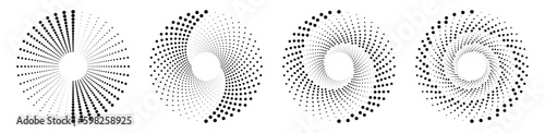 Set of halftone circles. Halftone background. Abstract backdrop of dots. Vector