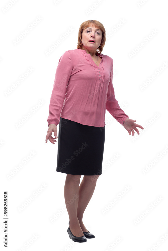 Fototapeta premium An elderly woman who was deceived, or she does not understand what happened to her