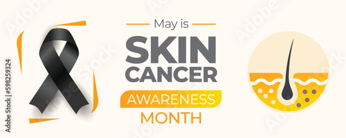 Skin Cancer Awareness Month Celebration. Observed in May. Vector banner.