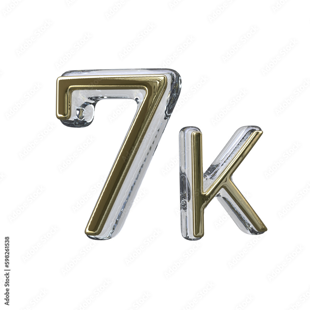 Number 7k 3D rendering transparent background Number 7k 3D rendering transparent background