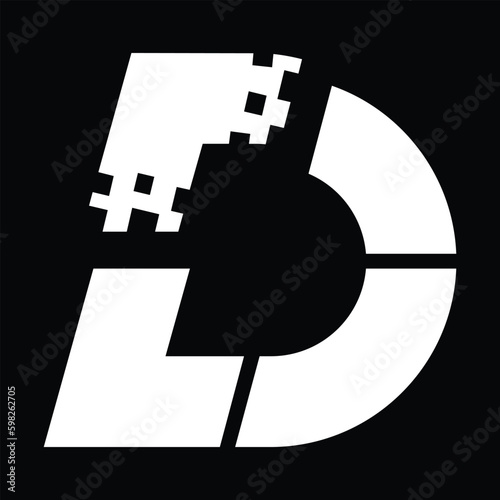 Alphabet D initial letter logo abstract vector template