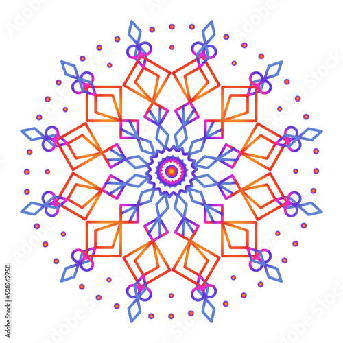 Mandala template colorful line style isolated on white background vector 10 eps Generative AI