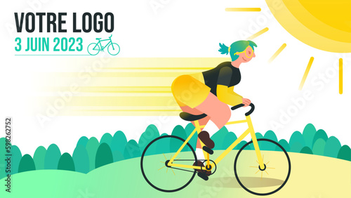 Jeune femme adulte faisant du vélo dans la nature - Journée mondiale du vélo 2023