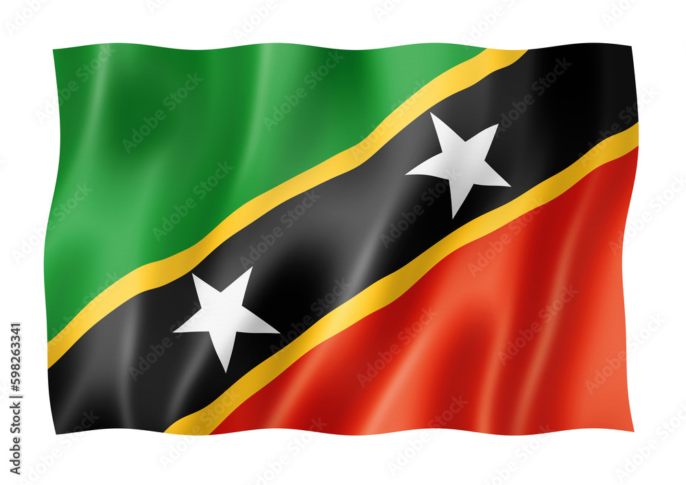 Saint Kitts And Nevis flag isolated on white Saint Kitts And Nevis flag isolated on white