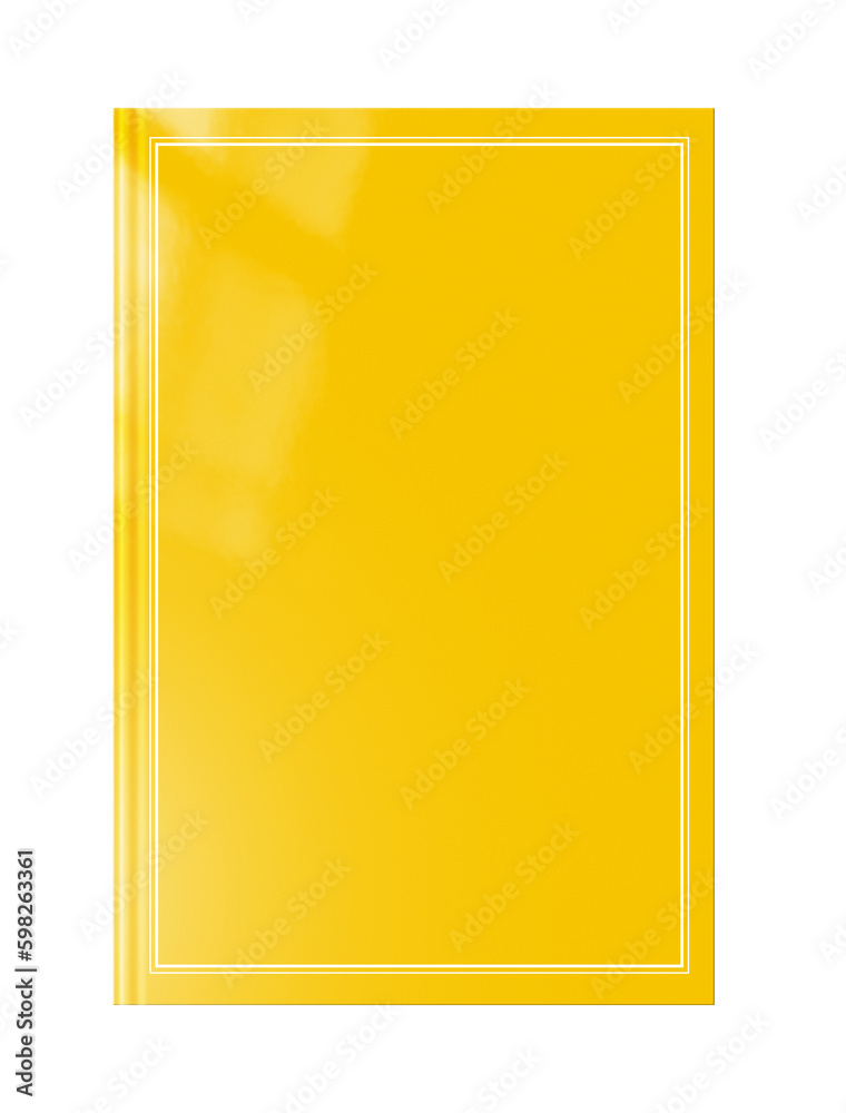 Closed yellow blank book with frame isolated on white Closed yellow blank book with frame isolated on white