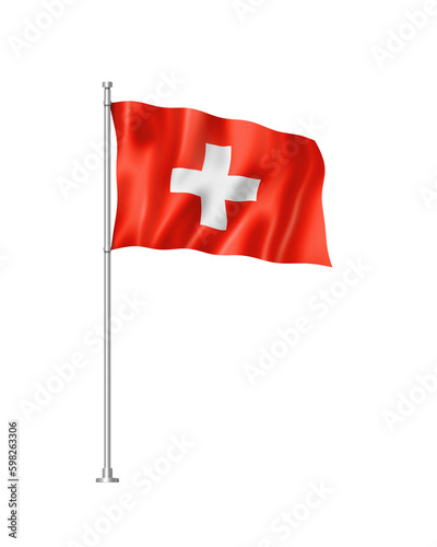 Swiss flag isolated on white photo
