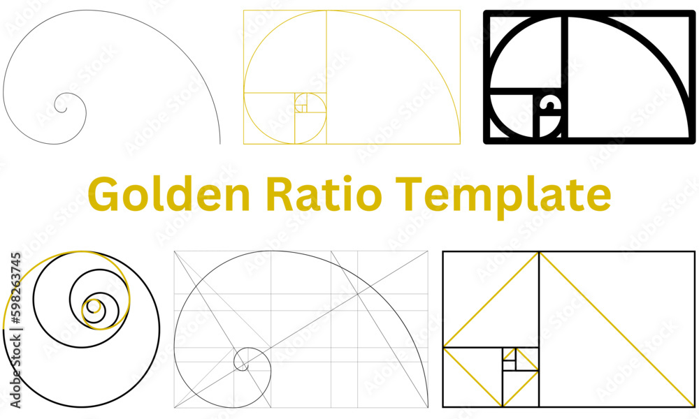 Golden Raton Template Golden ratio template Golden Ratio spiral. Mathematical formula to ...